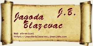 Jagoda Blaževac vizit kartica